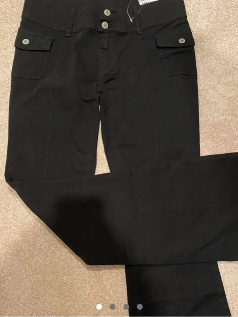 Brandy Melville J Galt Black Pants Agatha Low Rise Flare - Picture 5 of 9